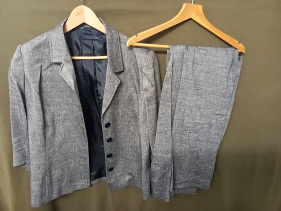 WINDSMOOR GREY BLAZER AND TROUSER SET - UK 12