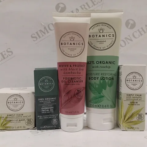 BOX OF APPROX 5 ASSORTED BOTANICS PRODUCTS TO INCLUDE OVERNIGHT MASK, GEL CLEANSER, SERIM, ETC 