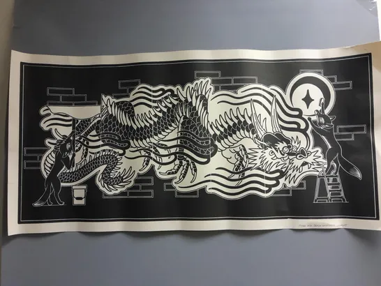 DRAGON WHEATPASTE LINOPRINT POSTER SIGNED MARK 2024 WITH TUBE