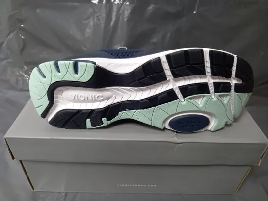 BOXED PAIR OF VIONIC NAVY TRAINERS - SIZE 7