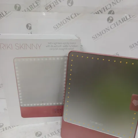 RIKI SKINNY MINI LIGHTED MIRROR WITH BLUETOOTH - PINK