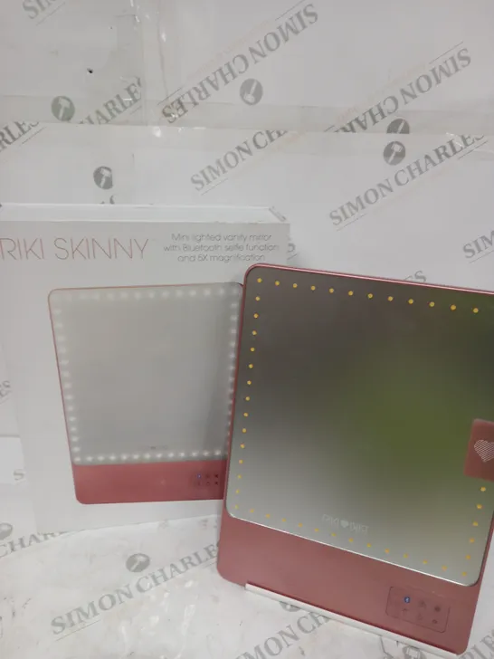 RIKI SKINNY MINI LIGHTED MIRROR WITH BLUETOOTH - PINK