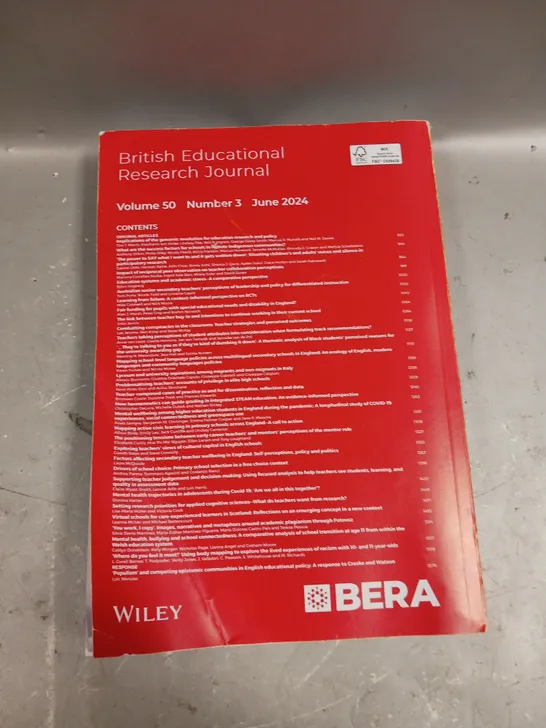 BRITISH EDUCATIONAL RESEARCH JOURNAL - VOLUME L NUMBER 3 