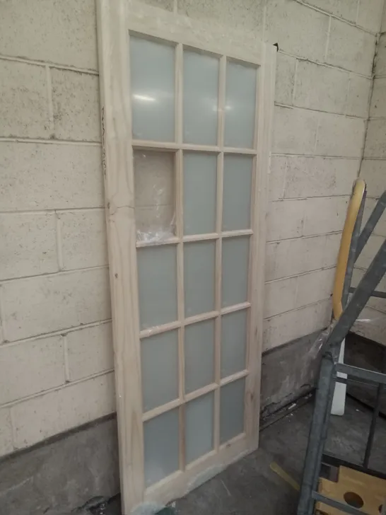 15 LITE KNOTTY PINE OBSCUR GLAZED INTERNAL DOOR 2032×813MM