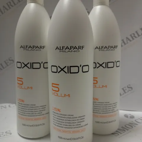 BOX OF 4 X 1000ML ALFAPARF MILANO OXID'O 5 VOLUMI 15% STABILIZED PEROXIDE CREAM