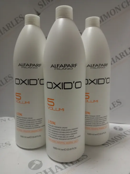 BOX OF 4 X 1000ML ALFAPARF MILANO OXID'O 5 VOLUMI 15% STABILIZED PEROXIDE CREAM