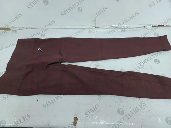 GYMSHARK BURGUNDY LOGO FITNESS LEGGINGS- SMALL