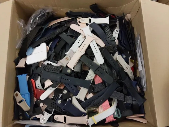 BOX OF APPROX 60 LOOSE APPLE WATCH STRAPS IN ASSORTED COLOURS