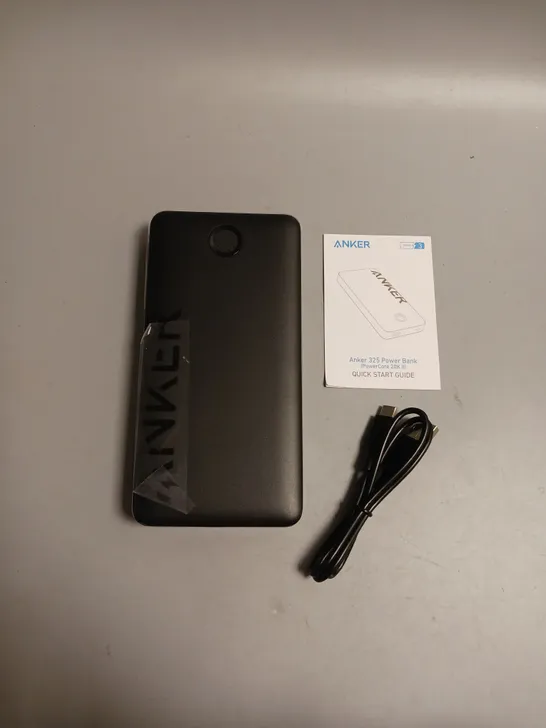 ANKER 325 POWERBANK IN BLACK INCLUDES CHARGING CABLE AND INSTRUCTION MANUAL