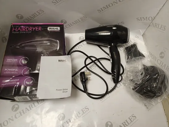 BOXED WAHL POWER SHINE HAIR DRYER WITH ACCESSORIES AND INSTRUCTIONS