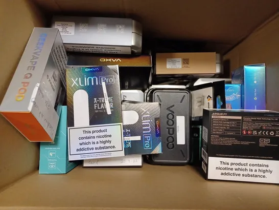 APPROXIMATELY 20 BOXED E-CIGARETTES TO INCLUDE ARGUS PRO , GEEKVAPE H45 CLASSIC  , OXVA XLIM PRO , ETC 