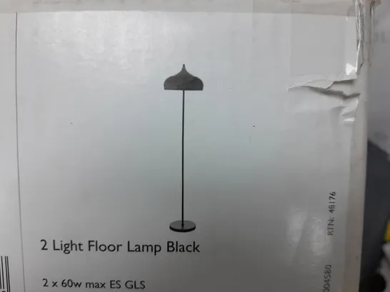 BOXED BOXED DAR GAUCHO LIGHTING 2-LIGHT FLOOR LAMP BLACK 