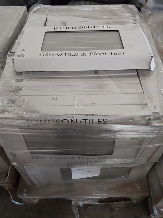 PALLET CONTAINING 40 CARTONS OF JOHNSONS YORK TILES IN FOSSIL - 5 PER PACK / 597X297X11MM