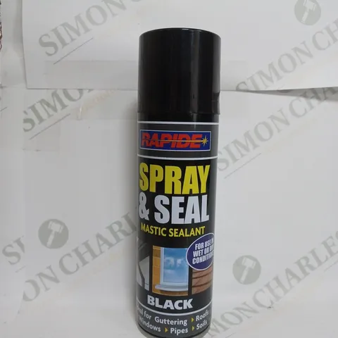 BOX OF 12 RAPIDE SPRAY & SEAL MASTIC SEALANT BLACK