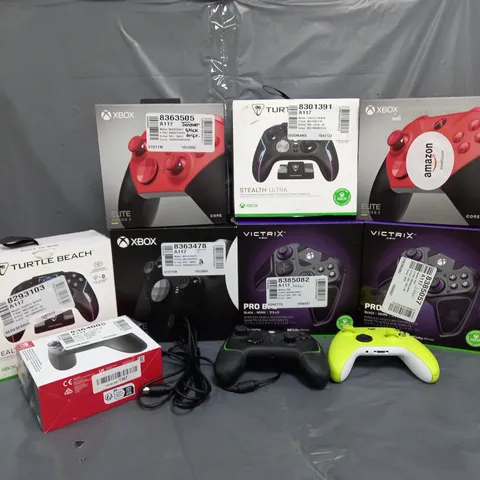 10 ASSORTED GAMING CONTROLLERS TO INCLUDE PLAYSTATION, XBOX AND NINTENDO