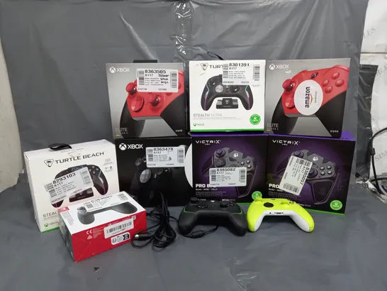 10 ASSORTED GAMING CONTROLLERS TO INCLUDE PLAYSTATION, XBOX AND NINTENDO