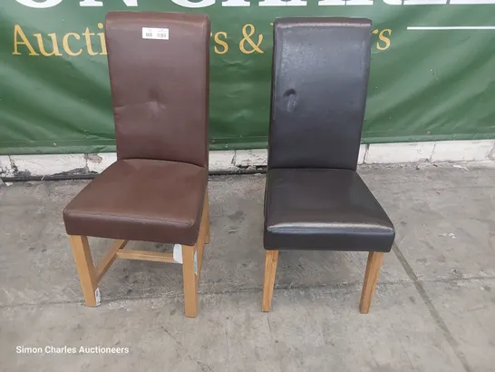 TWO UPHOLSTERED DINING CHAIRS PU