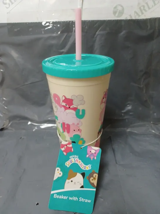 SQUISHMALLOWS BEAKER WITH STRAW