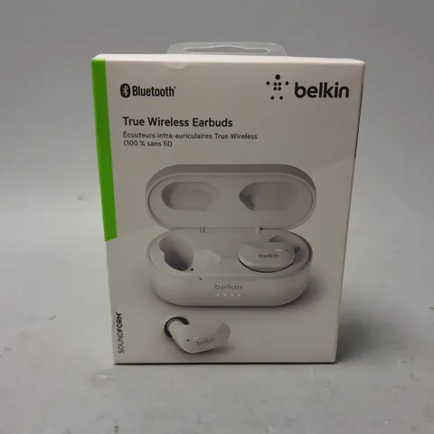 BOXED AND SEALED BELKIN TRUE WIRELESS EARBUDS IN WHITE