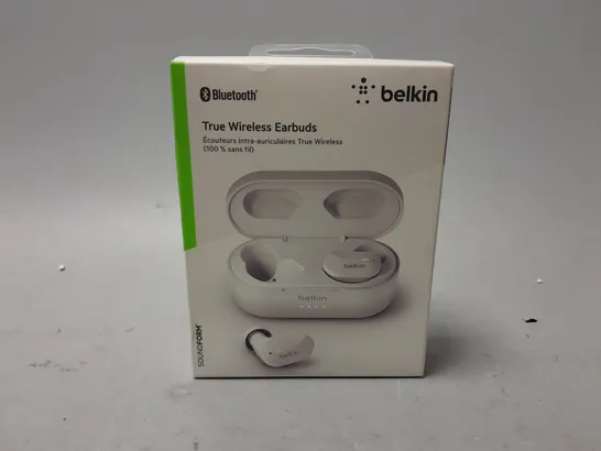 BOXED AND SEALED BELKIN TRUE WIRELESS EARBUDS IN WHITE