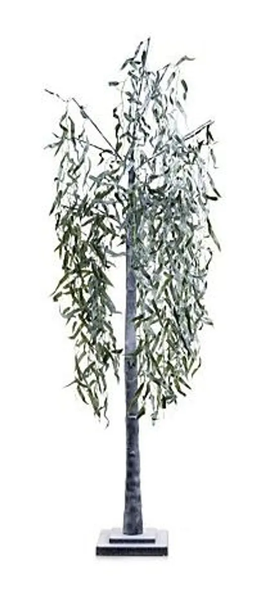 OUTLET ALISON CORK 180CM PRE-LIT SAGE GREEN LEAF WILLOW TREE - COLLECTION ONLY