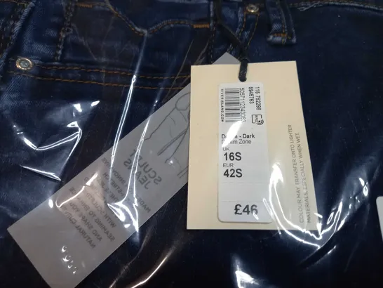 PACKAGED RIVER ISLAND DARK MOLLY MOIRA SCULP JEANS - SIZE 16S