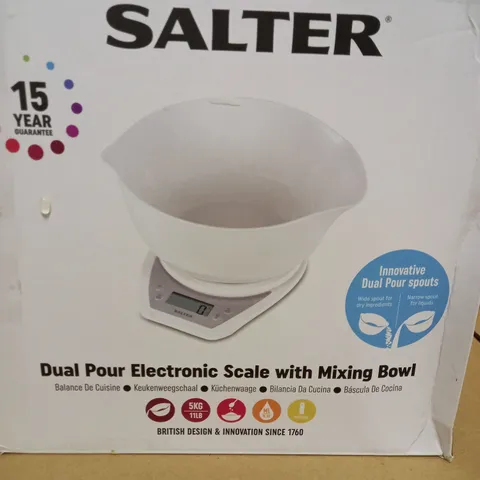 BOXED SALTER DUAL POUR ELECTRONIC KITCHEN SCALE