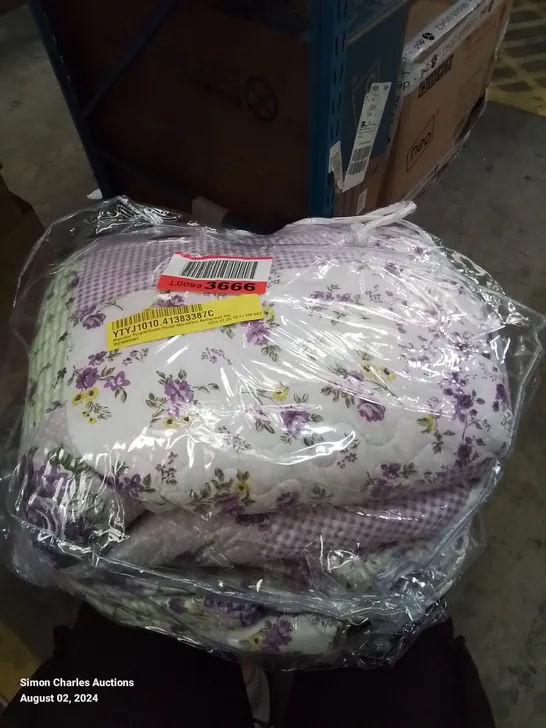 BAGGED MARVIEW PURPLE/GREEN/VIOLET BED SPREAD SET