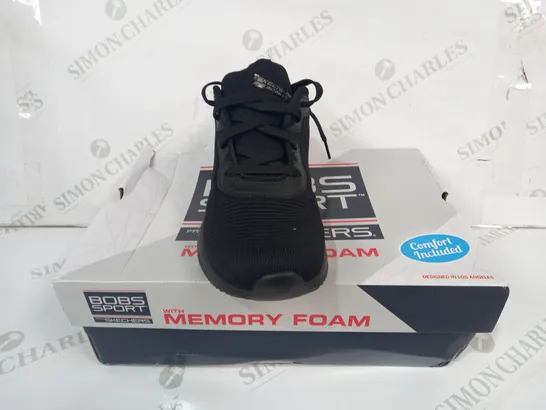 BOXED PAIR OF SKECHERS BOBS SPORT MEMORY FOAM SHOES IN BLACK UK SIZE 5.5