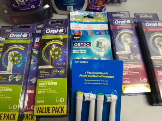 LOT OF APPROXIMATELY 17 ASSORTED HEALTH AND BEAUTY ITEMSTO INCLUDE ORAL-B BRISTELS AND MOUTHWASH