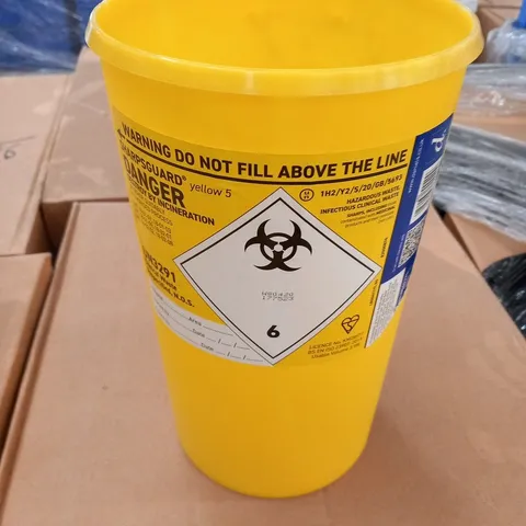 LARGE QUANTITY OF SHARPSGUARD YELLOW 5 CLINICAL WASTE BINS