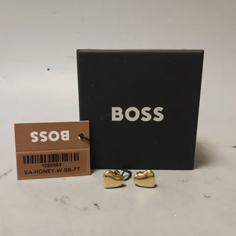 BOSS EA HONEY GOLDEN HEART BOSS EAR RINGS 