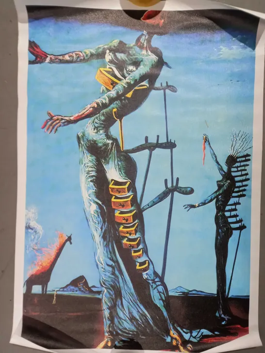 THE BURNING GIRAFFE BY SALVADOR DALI ART PRINT