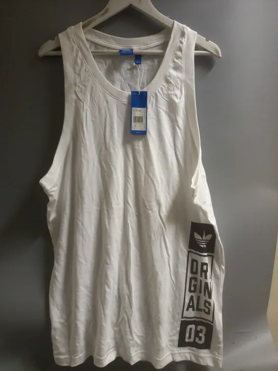 ADIDAS ORIGINALS MENS TANK TOP WHITE SIZE L 