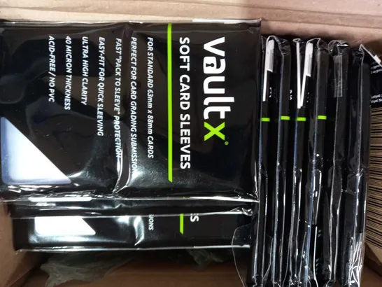 BOX OF APPROXIMATELY 15 PACKS OF VAULT X SOFT CARD SLEEVES