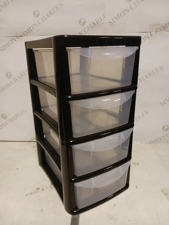 4 TIER PLASTIC DRAWER ORGANISER UNIT 