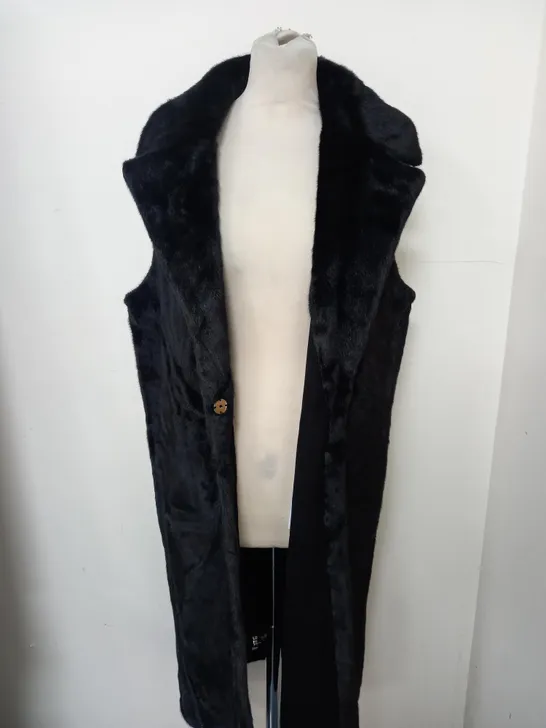 MM SWEET LONG FAUX FUR SLEEVELESS JACKET - SIZE M/L