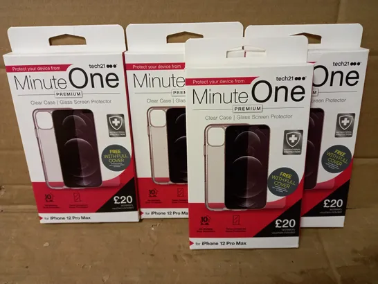 LOT OF 4 MINUTE ONE CLEAR CASES FOR IPHONE 12 PRO MAX