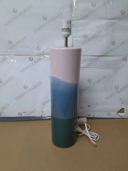 DAR LIGHTING IGNATIO PINK & BLUE CERAMIC CYLINDER TABLE LAMP IGN4255 - BASE ONLY