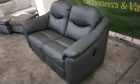 QUALITY BRITISH DESIGNED & MANUFACTURED G PLAN JACKSON 2 SEATER MANUAL RECLINER SOFA CAMBRIDGE PETROL BLUE LEATHER