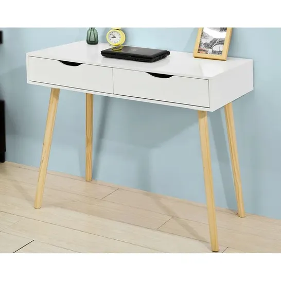 SORRY DESK COLOUR: WHITE & NATURAL SIZE: 103.8 X 54.3 X 12CM