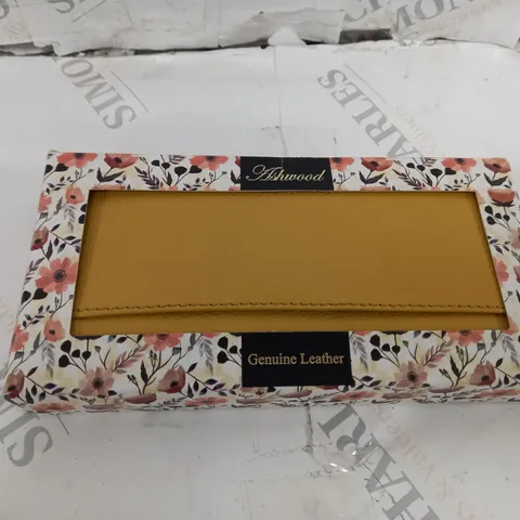 BOXED ASHWOOD ZIPPED LEATHER WALLET IN MUSTARD YELLOW