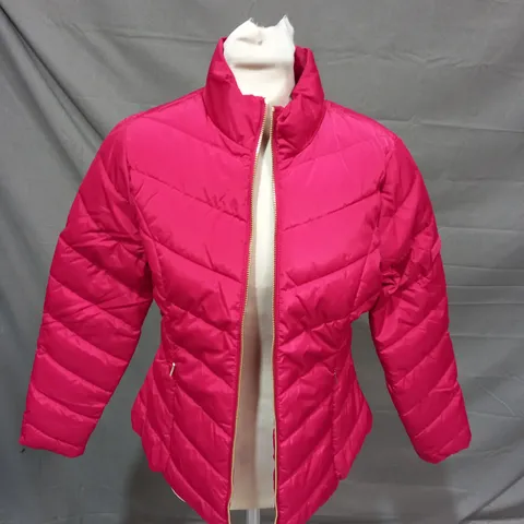 RED BAKER PACKAWAY PADDED JACKET IN PINK - SIZE 2