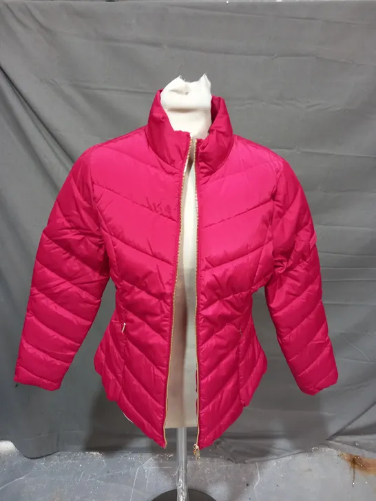 RED BAKER PACKAWAY PADDED JACKET IN PINK - SIZE 2