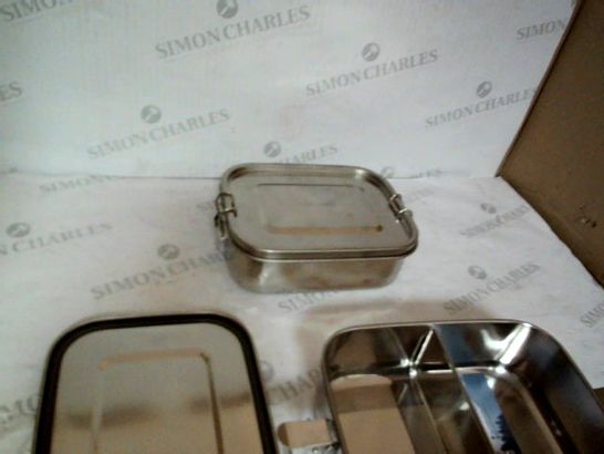 2 X SILVER FOOD CONTAINERS