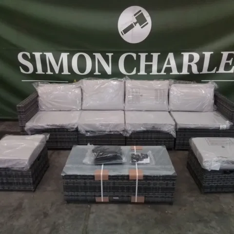 BOXED LINEA 7 PIECE RATTAN SET WITH PE COVER     