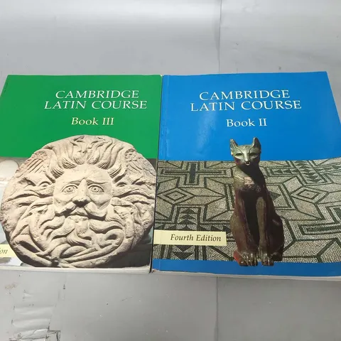 FOUR ASSORTED CAMBRIDGE LATIN COURSE BOOKS TO INCLUDE; BOOK 1 AND BOOK 2