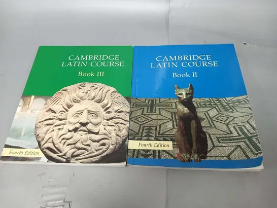 FOUR ASSORTED CAMBRIDGE LATIN COURSE BOOKS TO INCLUDE; BOOK 1 AND BOOK 2