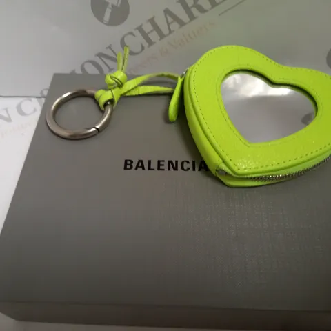 BOXED BALENCIAGA SMALL GREEN HEART PURSE WITH MIRROR