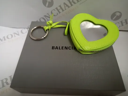 BOXED BALENCIAGA SMALL GREEN HEART PURSE WITH MIRROR